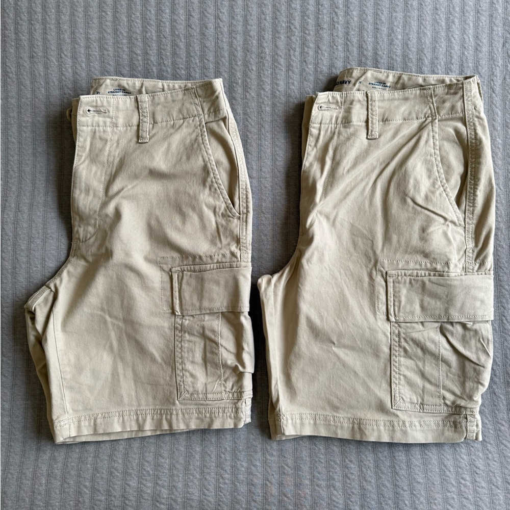 Old Navy Men’s Khaki Cargo Pants (Bundle of 2) | 31 Waist | Built-In Flex